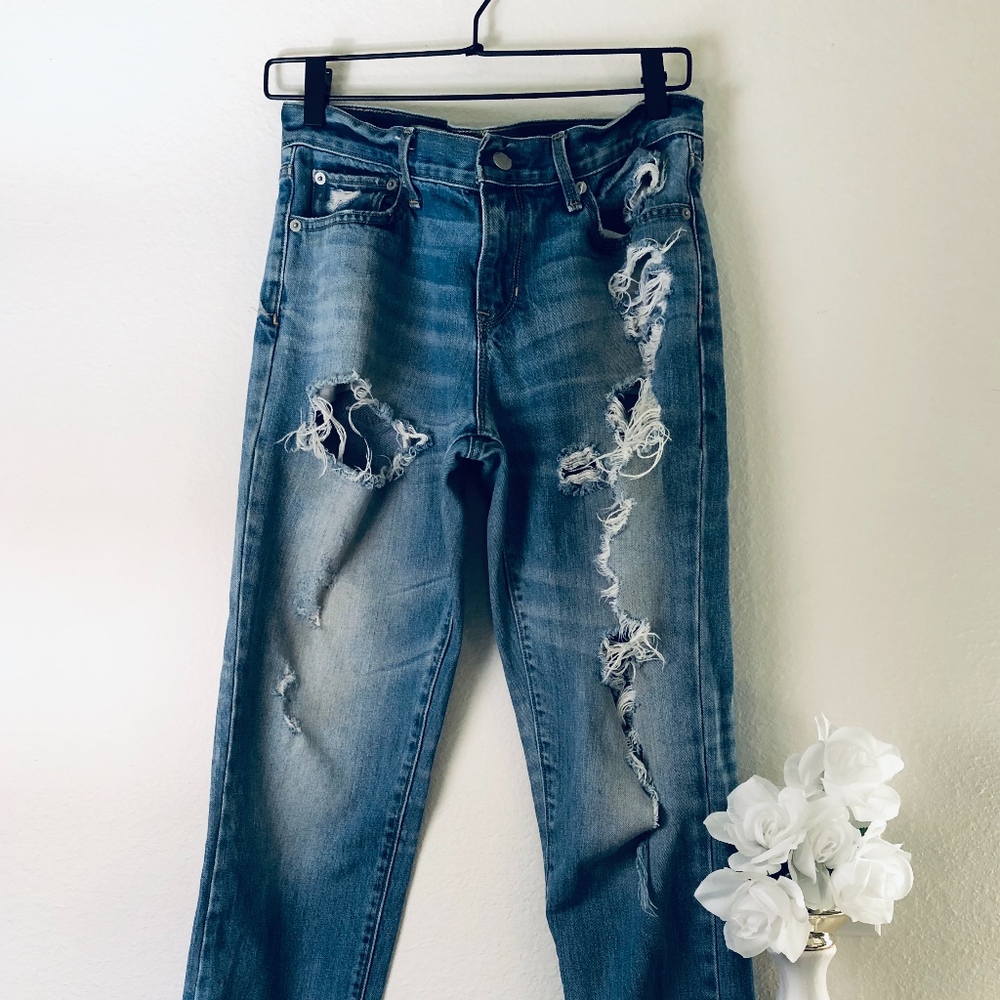 Distressed Gap 1969 Boyfriend Jeans